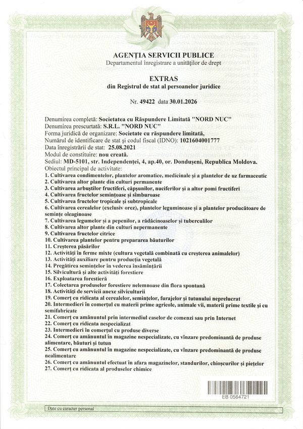 NORD NUC S.R.L. registry extract, 30 January 2026